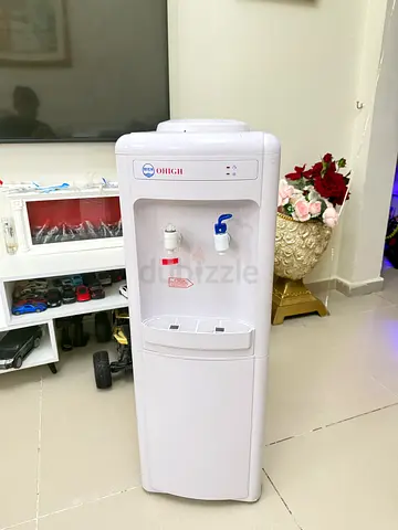 White Standing Water Dispenser Cooler with Hot  Cold Taps - Good Condition