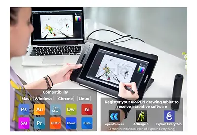 XP pen artist 12 11.6 FHD PN06 Battery-Free Display Graphic Monitor Drawing Pen with Multi-Function
