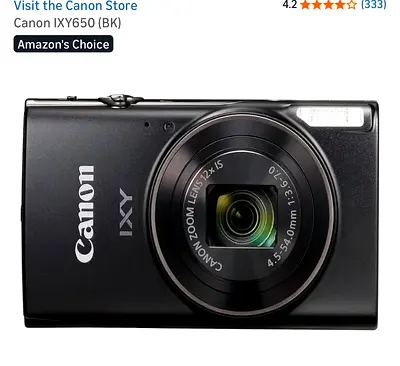 Canon IXY 650 Compact Digital Camera 12x Optical Zoom Wifi,vlogging