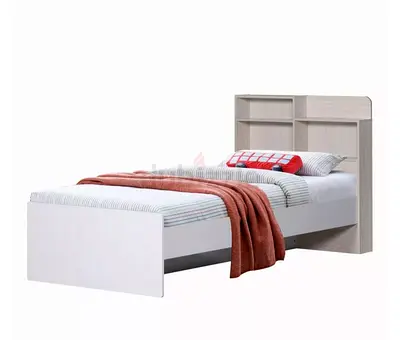 Single bed with headboard storage