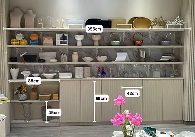 Wall Shelves with Cabinets 355cm x 220cm