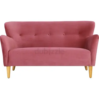 Pink velvet curved shaped couch
