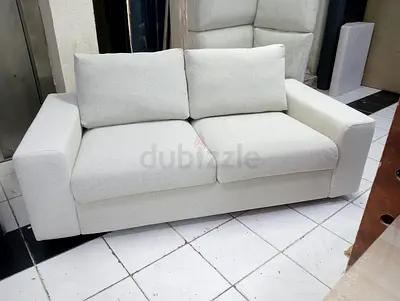 Vimle Light Cream 2-Seater Fabric Sofa – Modern Compact Design