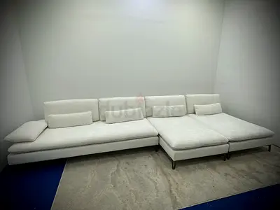 Like new condition rochebobois white color lshape sofa