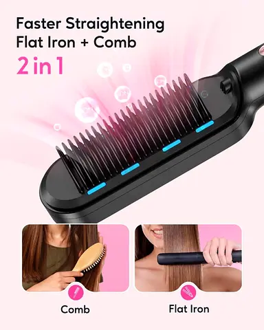 Wavytalk Hair Straightener Brush, Ionic Hair Straightening Brush