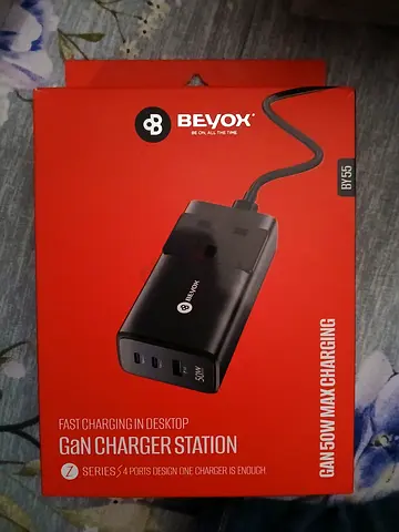Bevlox 50W GaN Desktop Charger Station - 4 Ports NEW BOX PACK Best offer price only 75AED