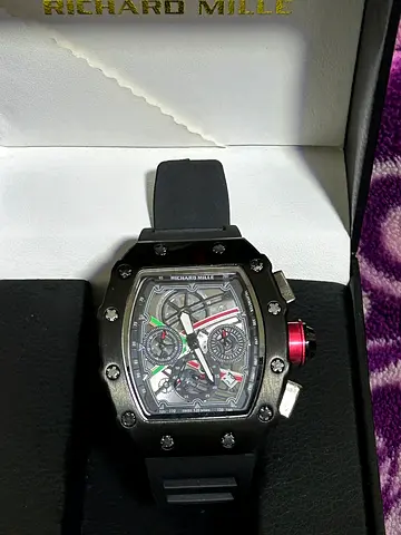 Richard Mille-style Mens Skeleton Sport Watch with Rubber Strap