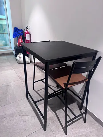 IKEA High table with two high chairs