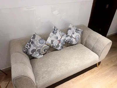2-Seater Fabric Natural Beige Sofa