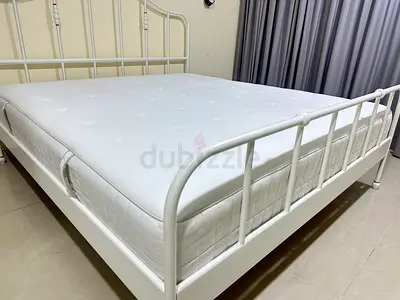 Almost new IKEA king bed with mattress 180cm x 200cm