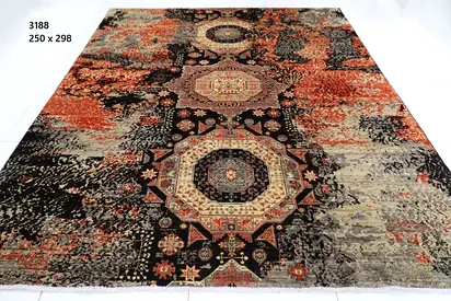 Abstract mamlouk Afghan wool hand knotted rug Oriental Area Rug 250x298 cm living room rug