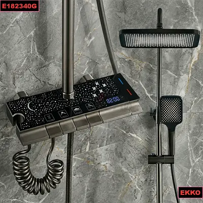 Digital Shower Panel System with Rainfall and Handheld Faucet (Brushed Nickel)