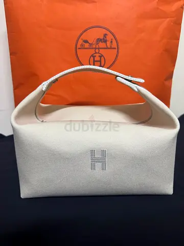Hermès Evelyne-style White Canvas Shoulder Bag (Small) - brand new