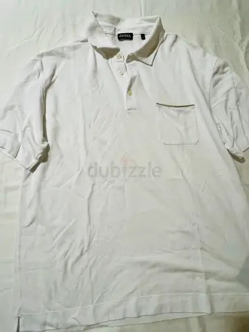 White Polo Shirt - Size L, Short Sleeve ZEGNA