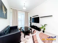 Furnished 1BR | Ocean Heights | Marina &amp; Pool View
