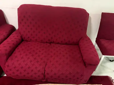 Maroon Recliner Two-Seater +1  Sofa Chair in Good Condition