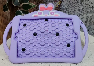 Purple Silicone Tablet Case with Handles and Stand (Kids)