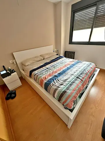 Ikea Queen White Malm bed frame with Ikea Queen Mattress