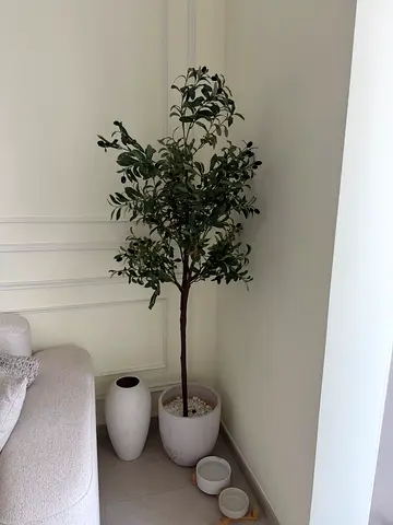 Tall Artificial Olive Tree with Decorative Planters - Neutral Living Room Accent
