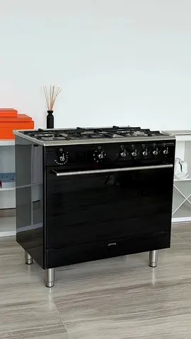 Smeg Premium Black Freestanding 5-Burner Gas Range with Oven - 90cm