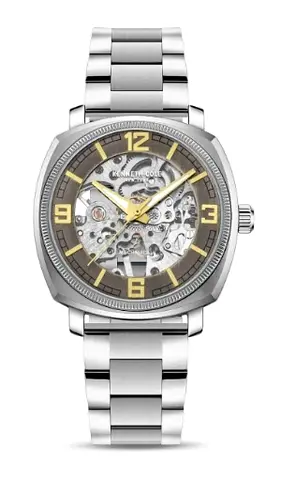Kenneth Cole Automatic Skeleton Silver Mens Watch - Stainless Steel Bracelet