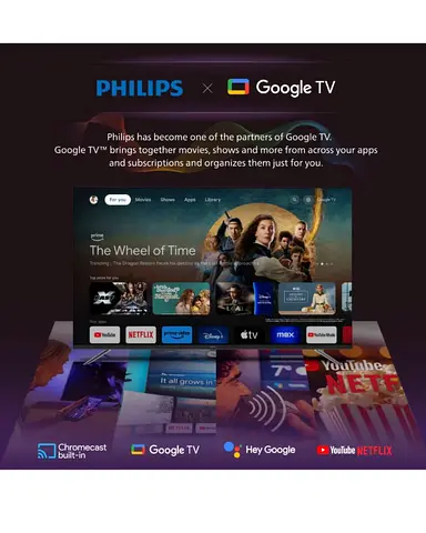 65 inch QLED 4K Google Smart TV 65PQT8169/56
Black - Display Only Image