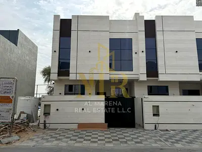 Luxury villa for sale in Al Yasmin, Ajman | Ground floor + First floor + Roof | Central air conditi