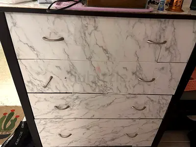 5-drawer Marble Finish Dresser / Chest of Drawers