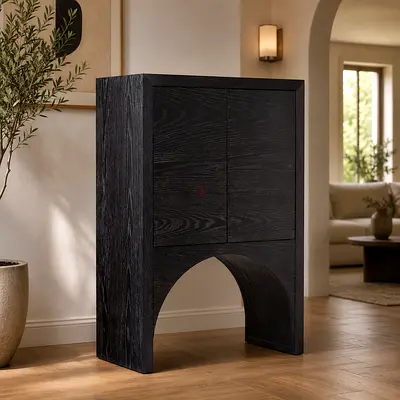 Arc Black Entrway Cabinet  CB2