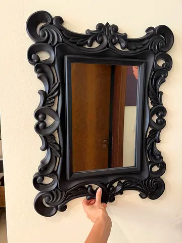 Decorative Black Ornate Wall Mirror - Baroque Style