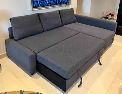Ikea L shape sofa store cum bed and you can fix the storage lift or right anyside you
