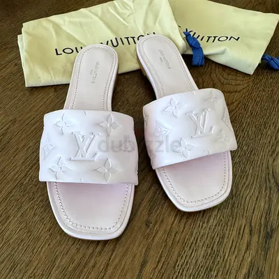 Light Pink Louis Vuitton Monogram Slide Sandals — Size 38
