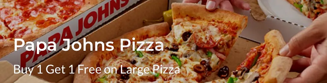 Papa johns  vouchers ( buy 1 large + 1 large free)