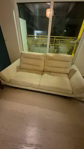 Beige 2-Seater Fabric Sofa / Loveseat in perfect Condition