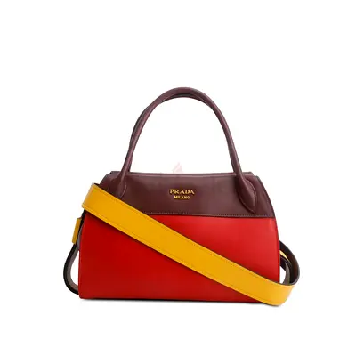 Authentic Prada Tri-Color City Calf Ribbon Bag