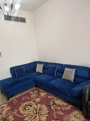 Blue L-shaped Velvet Corner Sofa with Chaise (4-Seater)