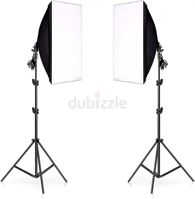 Softbox Lighting Kit with Two Adjustable Stands and Softboxes