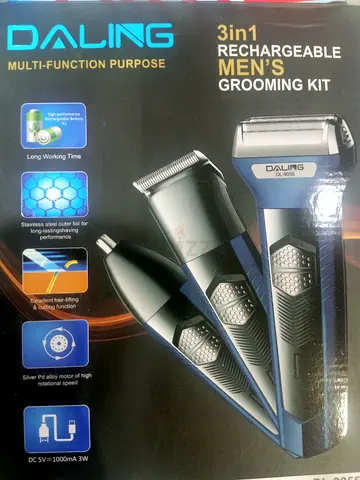Daling 3-in-1 Rechargeable Men’s Grooming Kit - Trimmer, Nose Trimmer  Shaver