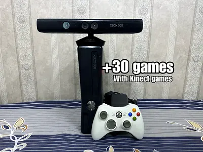 Xbox 360+30 games+Kinect+controller+Power supply