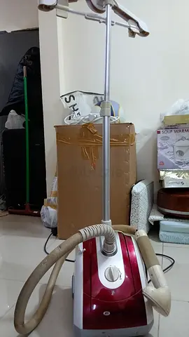 Standing Garment Steamer with Hanger and Steam Brush - Good Working Condition