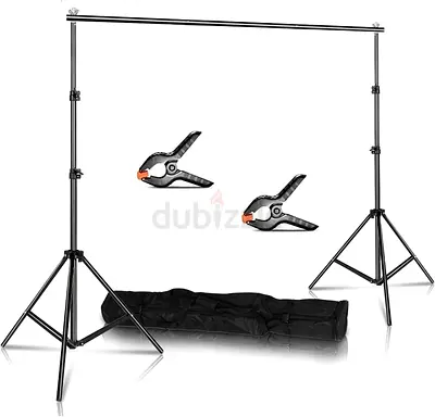Portable Photography Backdrop Stand Kit with Clamps and Carry Bag