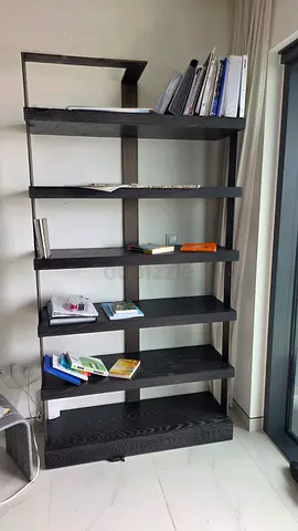 Dark Wood Open Bookshelf / Display Shelving Unit - 6 Tiers