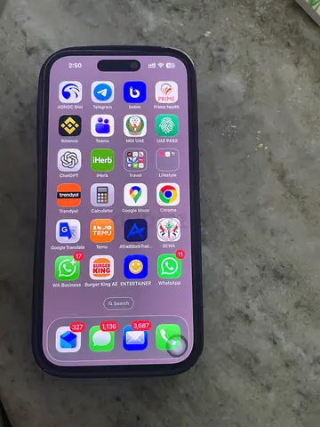 iPhone 14 pro 256, Physical Dual SIM, new battery from Apple Store, pristine condition.