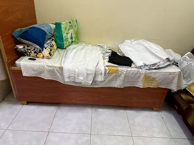 Single wooden bed frame with storage drawer - good condition