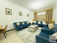 Luxury two-bedroom apartment with a living room and balcony. For monthly rent. Ajman, Al Rashidiya 3
