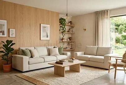 Vimle Light Beige Modern Living Room Sofa Set