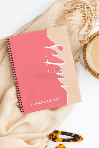 Spiral Notes Notebook - Pink Cover, A5