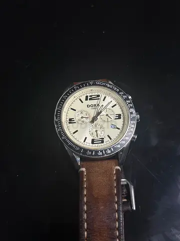 DOXA 1889 Swiss Made Chronograph Watch – Genuine Leather, Vintage