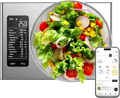 Ultrean Smart Food Kitchen Scales with Nutritional Calculator, Food Nutrition Scale, Digital Kitchen