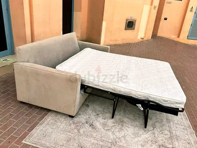 West elm two seater sofa bed with mattress
